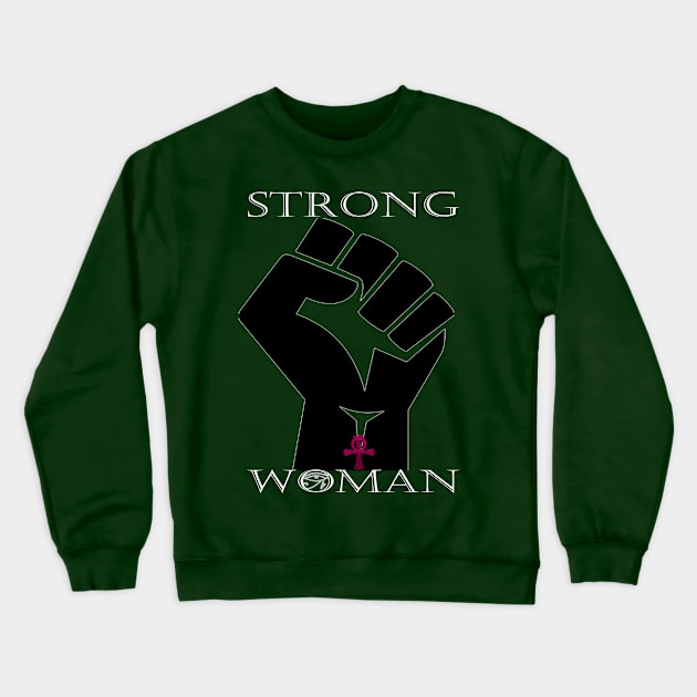 StrongWoman white Crewneck Sweatshirt by dahJah